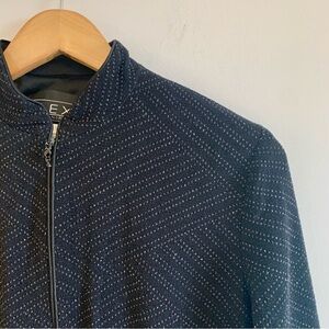 Alex Evenings Black Full Zip Sparkle Shimmer Lightweight Formal Jacket Stretch